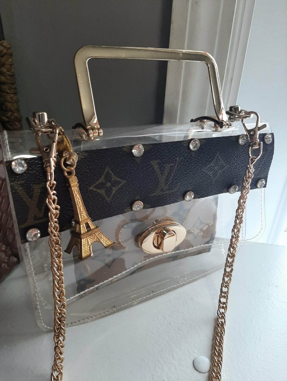 THE UNBRANDED BRAND "Up Cycled "Lil LuLu" Transparent Clutch - Picture 2 of 12